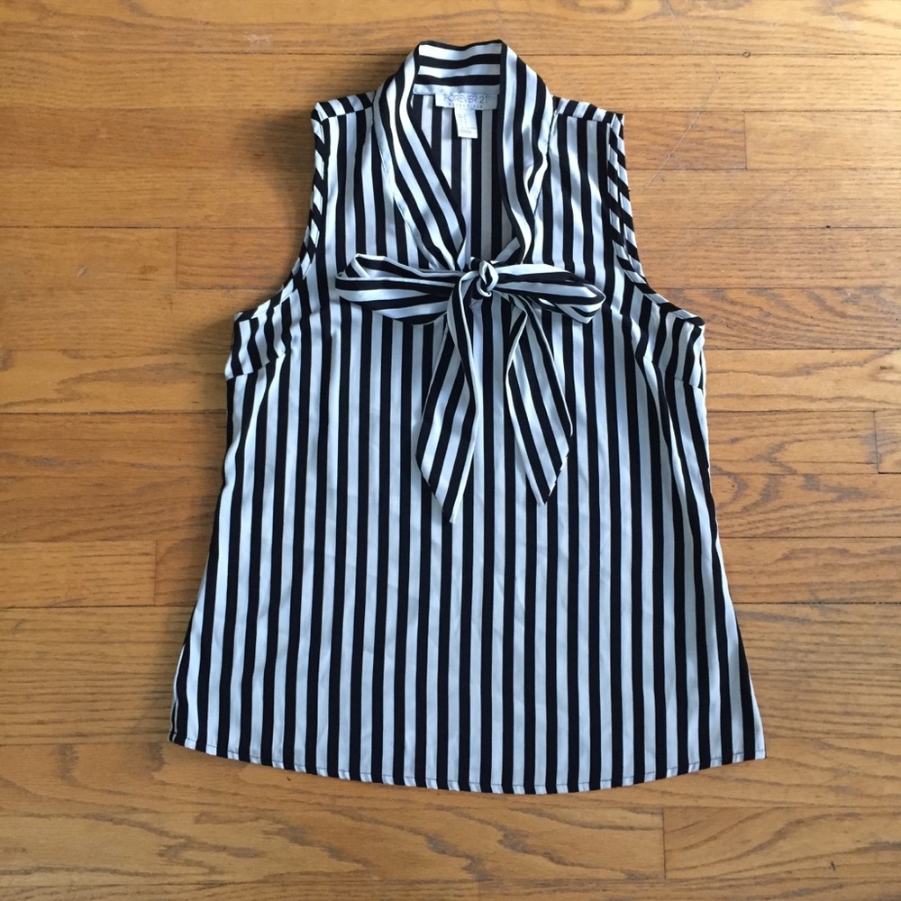 Striped Blouse with Bow